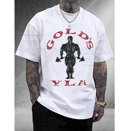 Gold's Gym Weightlifting Graphic Tee – Men's 100% Cotton Bodybuilding T-Shirt