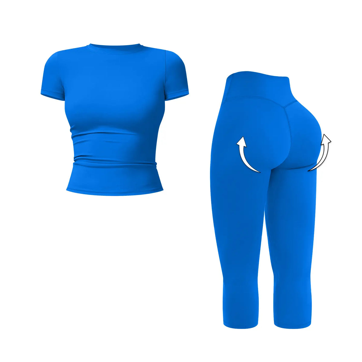 MFVIM Women’S Breathable Body-Shaping Yoga Outfit, High-Waisted Quick-Dry Fitness Wear, Versatile Three-Quarter Shorts Sports Set,Summerwins,Travel Essentials,Camping Essentials