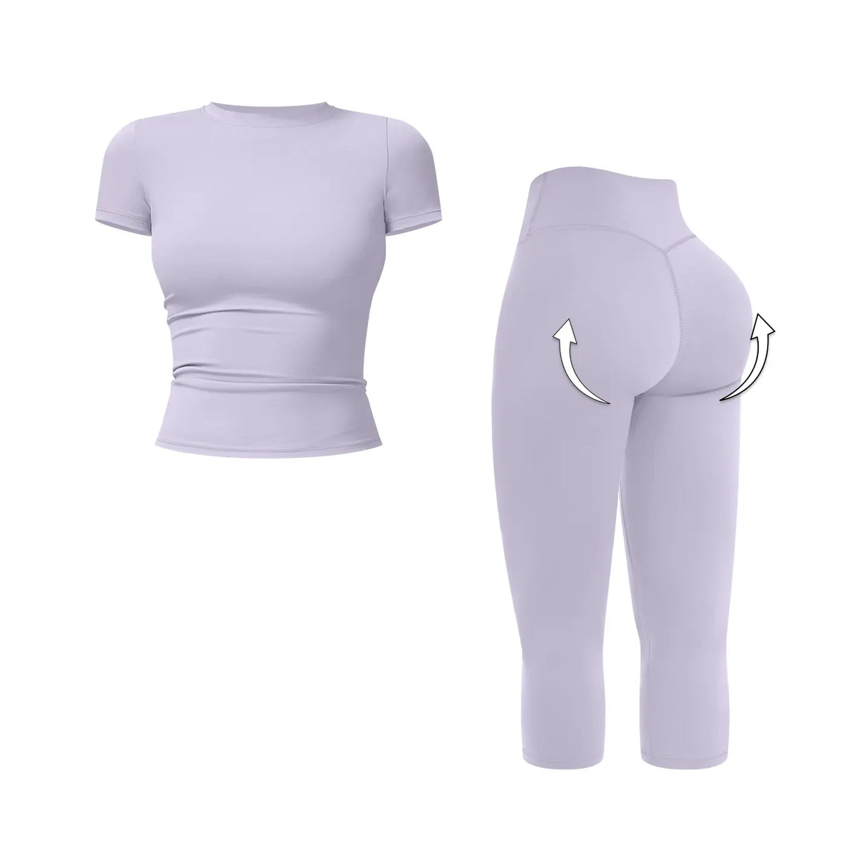 MFVIM Women’S Breathable Body-Shaping Yoga Outfit, High-Waisted Quick-Dry Fitness Wear, Versatile Three-Quarter Shorts Sports Set,Summerwins,Travel Essentials,Camping Essentials