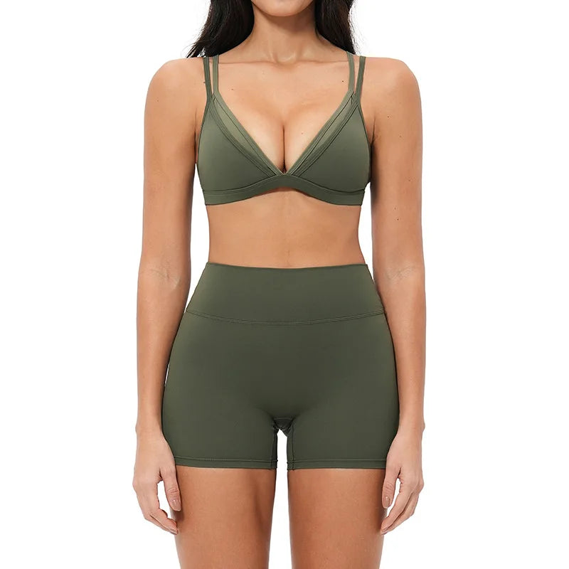2 Piece Yoga Set Women's Tracksuit Athletic Wear Gym Clothes Female Workout Push Up Clothes Sports Bra Leggings Suit Fitness Set