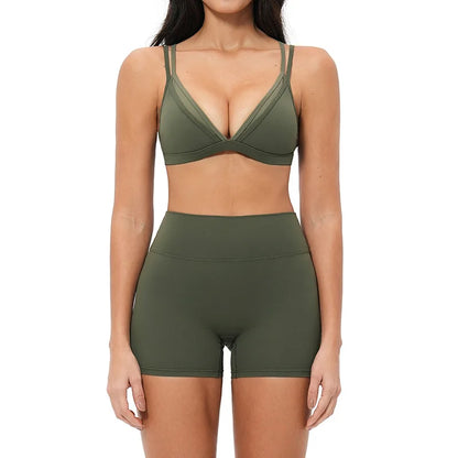 2 Piece Yoga Set Women's Tracksuit Athletic Wear Gym Clothes Female Workout Push Up Clothes Sports Bra Leggings Suit Fitness Set
