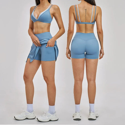 2 Piece Yoga Set Women's Tracksuit Athletic Wear Gym Clothes Female Workout Push Up Clothes Sports Bra Leggings Suit Fitness Set
