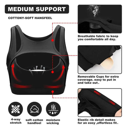 Push Up Sports Bra with Removable Cups